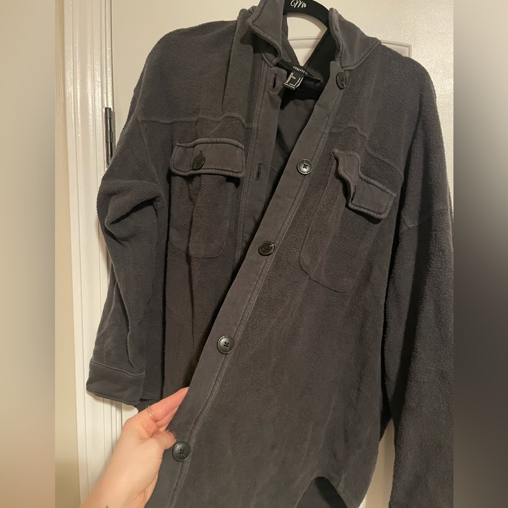 Washed Black Shacket Size L
